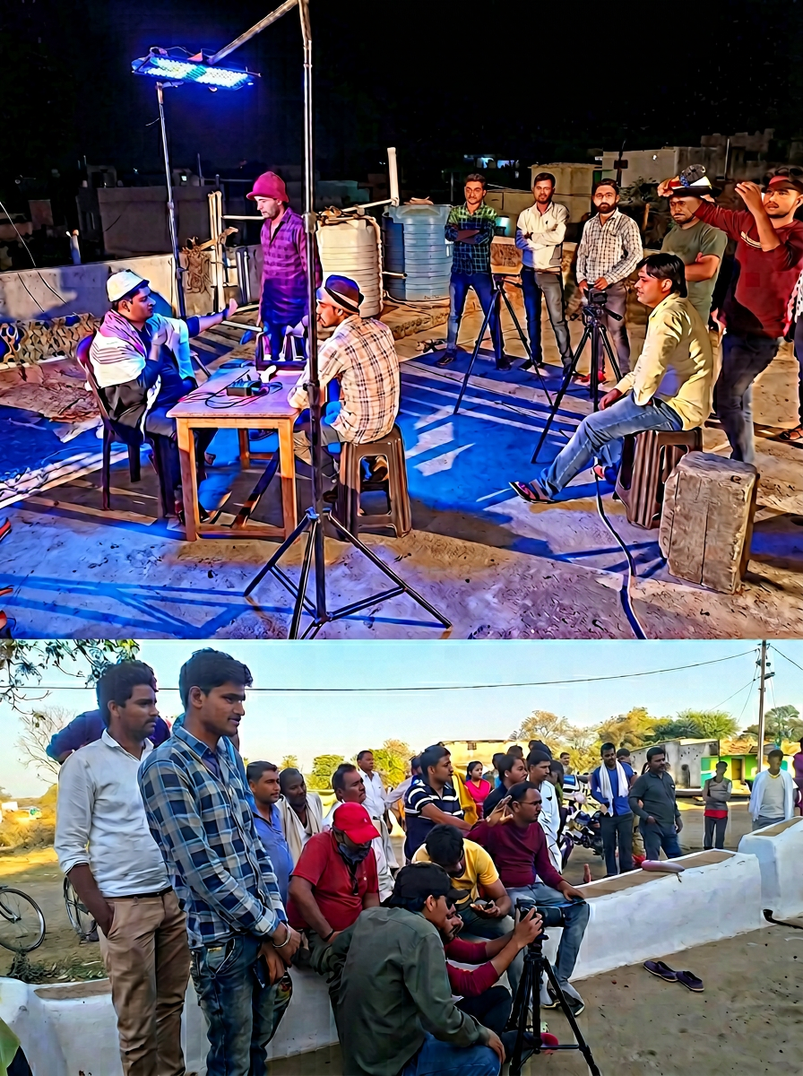 Film crew on set